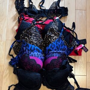Massive LA SENZA bra lot! 36D pushups & padded Lace Leopard Sexy lingerie